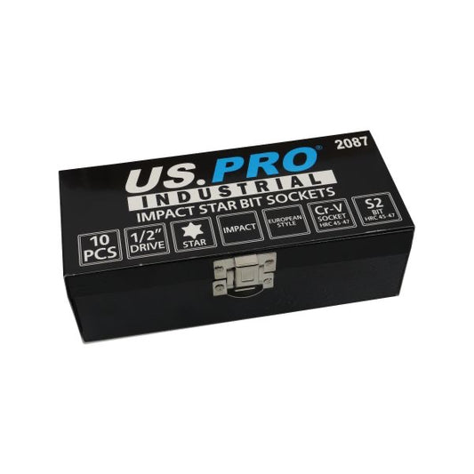 10PC 1/2" DR IMPACT TORX BIT SOCKETS US PRO