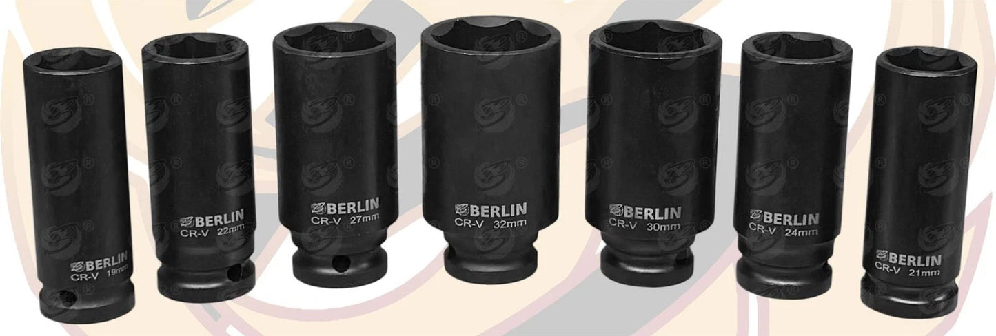 16pc 1/2 Drive Deep Impact Sockets Berlin in a plastic carry case