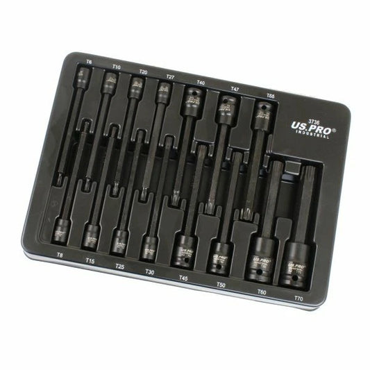 15PC EXTRA LONG IMPACT STAR TORX BIT SOCKET SET