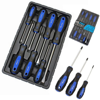 US Pro Magnetic Screwdriver Set Slotted Flat Philips PH0 PH1 PH2 SL